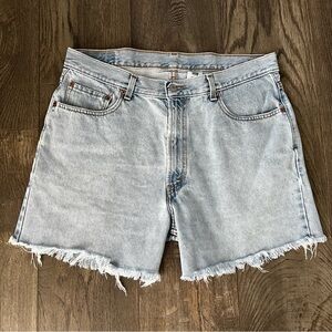 LEVI’S 550 Vintage Y2K High Waist Cutoff Red Tab Denim Jean Shorts Size 36